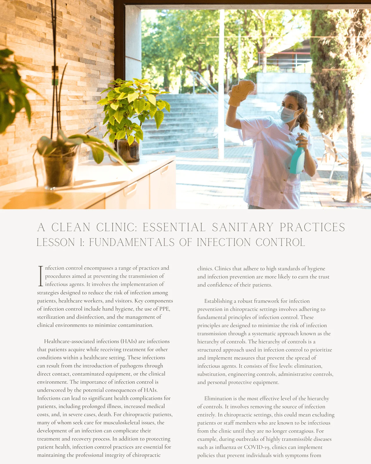 A Clean Clinic: Essential Sanitary Practices for Infection Control - Chiropractic Continuing Education, Sanitary Procedures, Safety, 4 Hours - Image 4