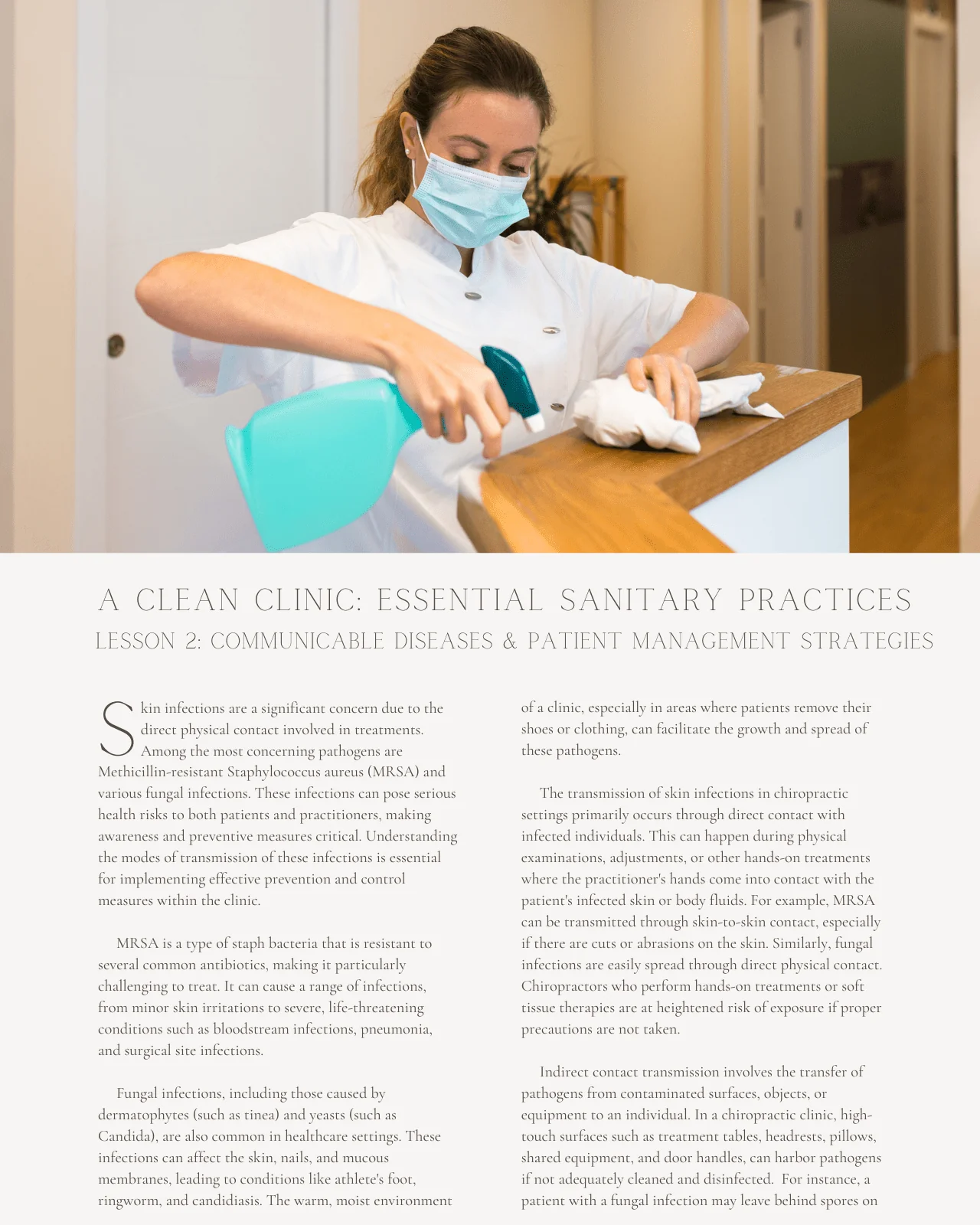 A Clean Clinic: Essential Sanitary Practices for Infection Control - Chiropractic Continuing Education, Sanitary Procedures, Safety, 4 Hours - Image 5