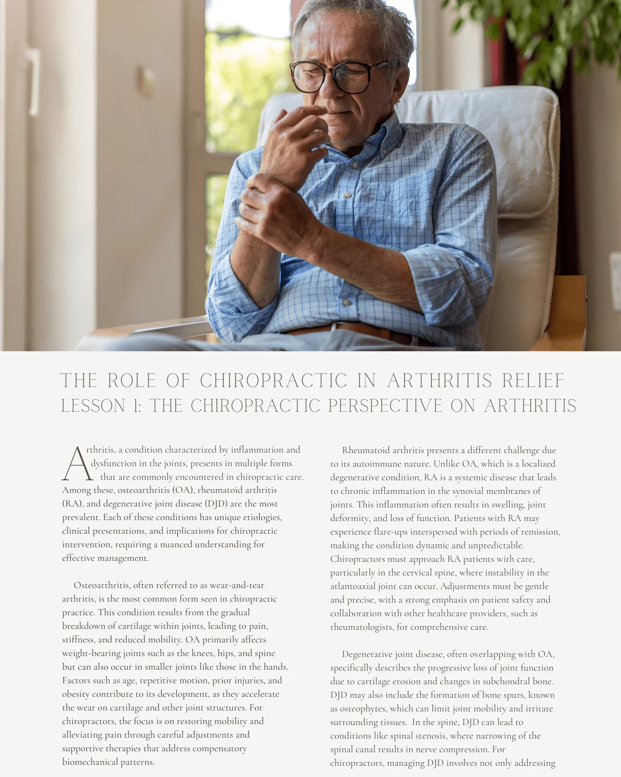 Joint Effort: The Role of Chiropractic in Arthritis Relief - Chiropractic Continuing Education, General Adjustive Technique, 5 Hours - Image 4