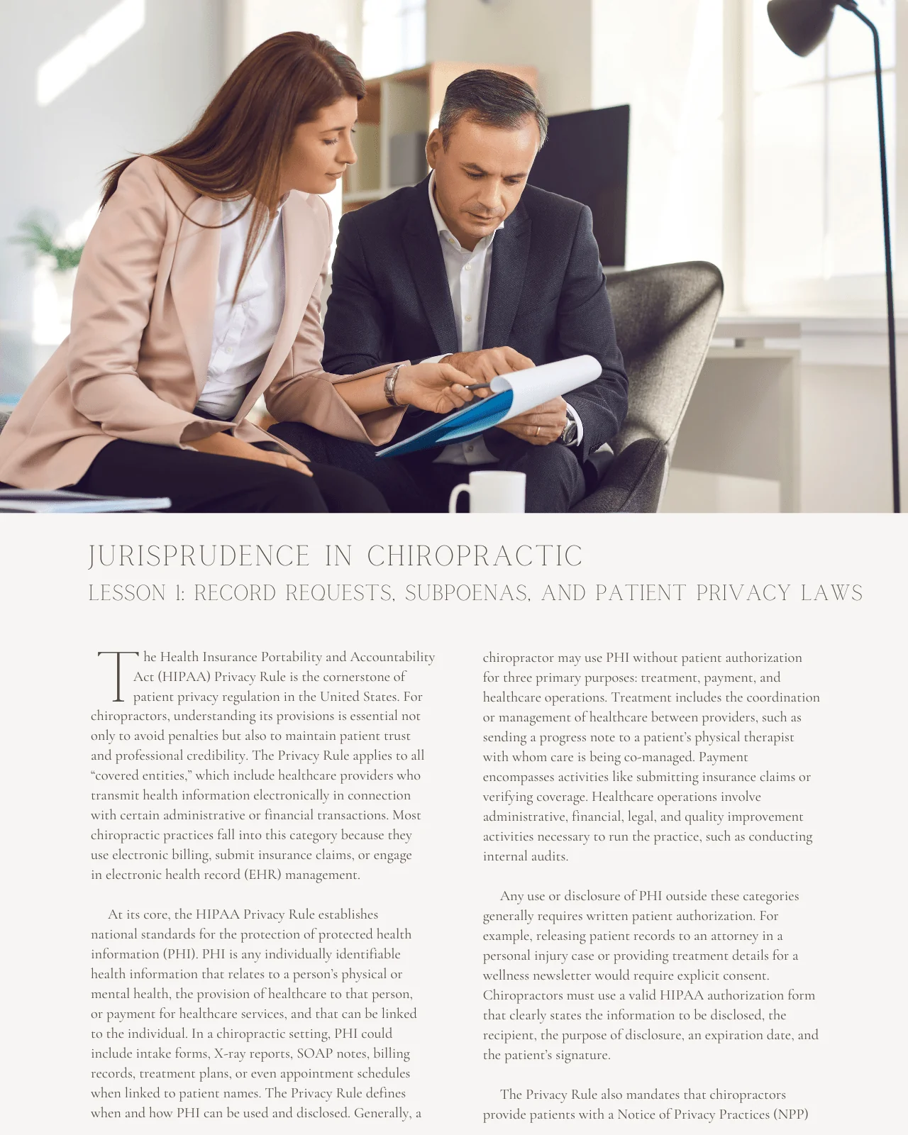 Jurisprudence in Chiropractic: Records, Subpoenas, and Patient Privacy - Chiropractic Continuing Education, Jurisprudence, 1 Hour - Image 3