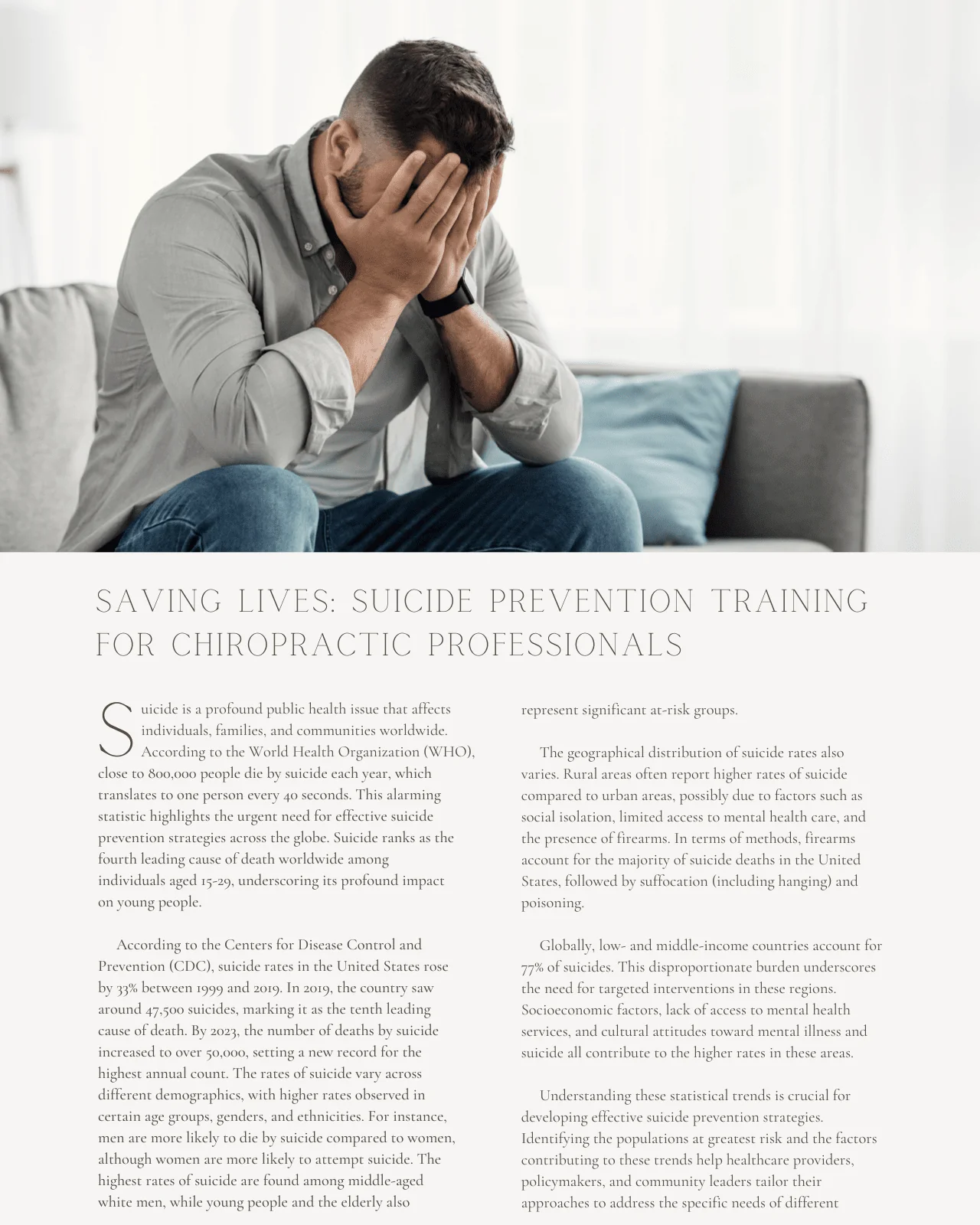 Saving Lives: Suicide Prevention Training for Chiropractic Professionals - Chiropractic Continuing Education, 2 Hours - Image 3