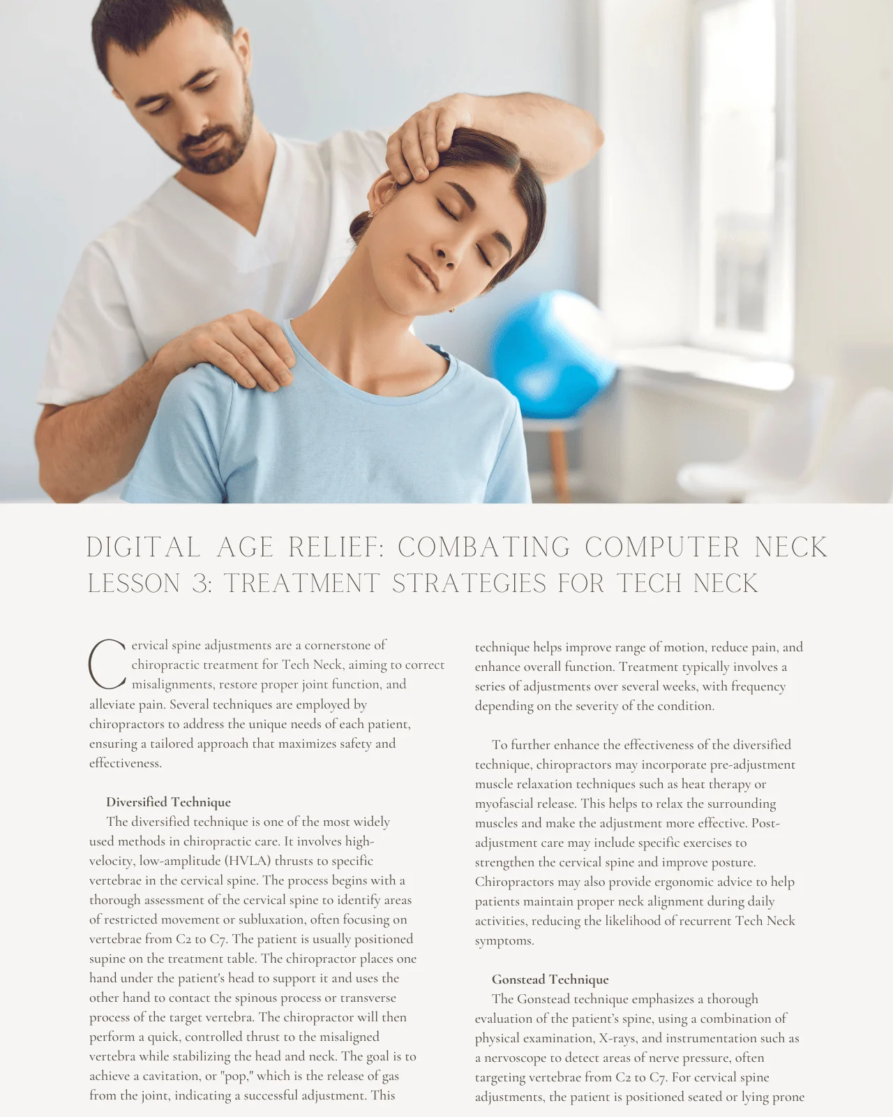 Digital Age Relief: Combating Tech Neck With Advanced Chiropractic - Chiropractic Continuing Education, General Adjustive Technique, 4 Hours - Image 5