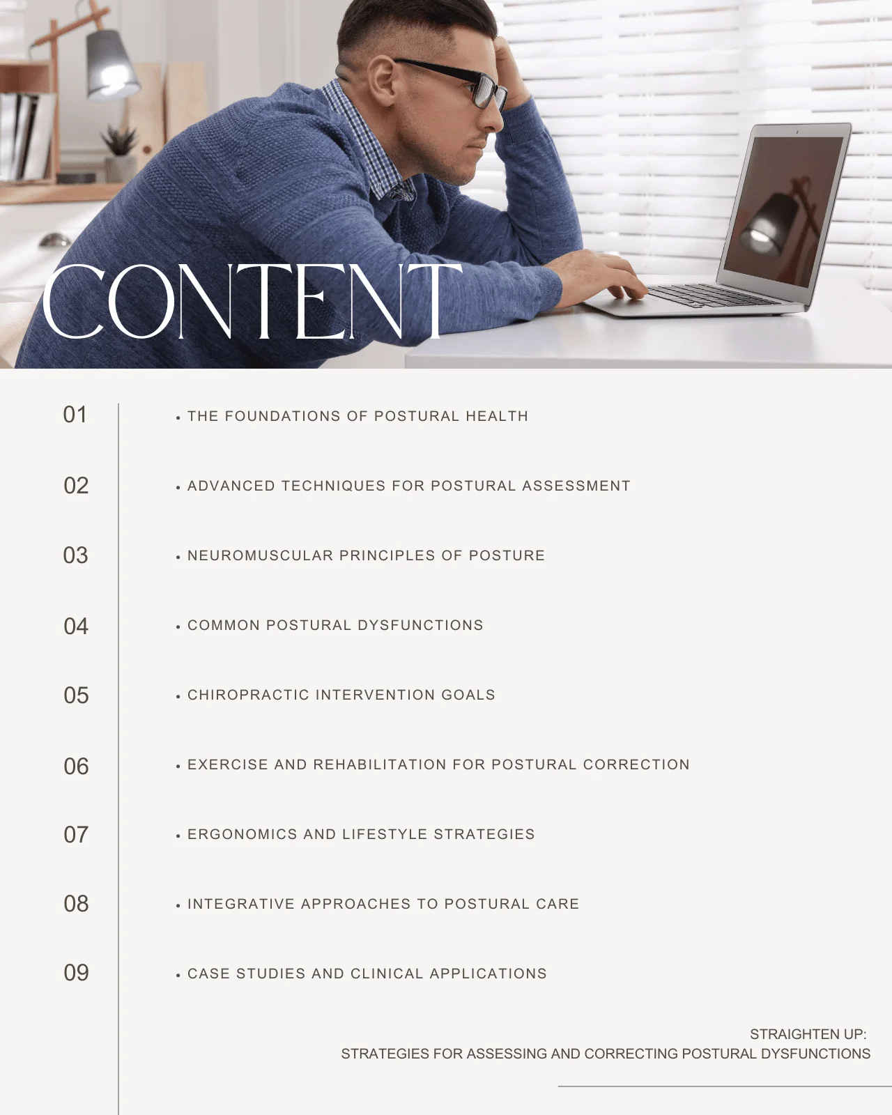 Straighten Up: Strategies for Assessing and Correcting Postural Dysfunctions - Chiropractic Continuing Education, Diagnosis, Adjustive Technique, 10 Hours - Image 3